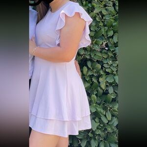 Light Purple Ruffled Tiered Dress